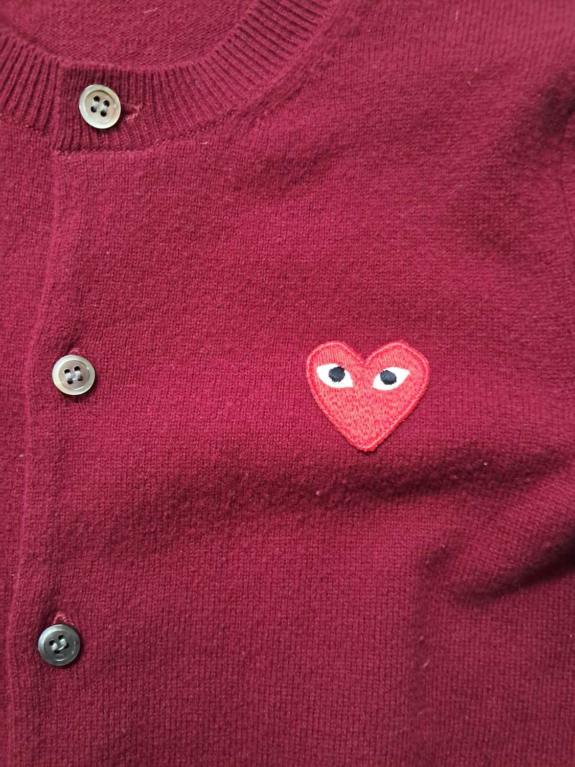 꼼데가르송 버건디 가디건 상품이미지3