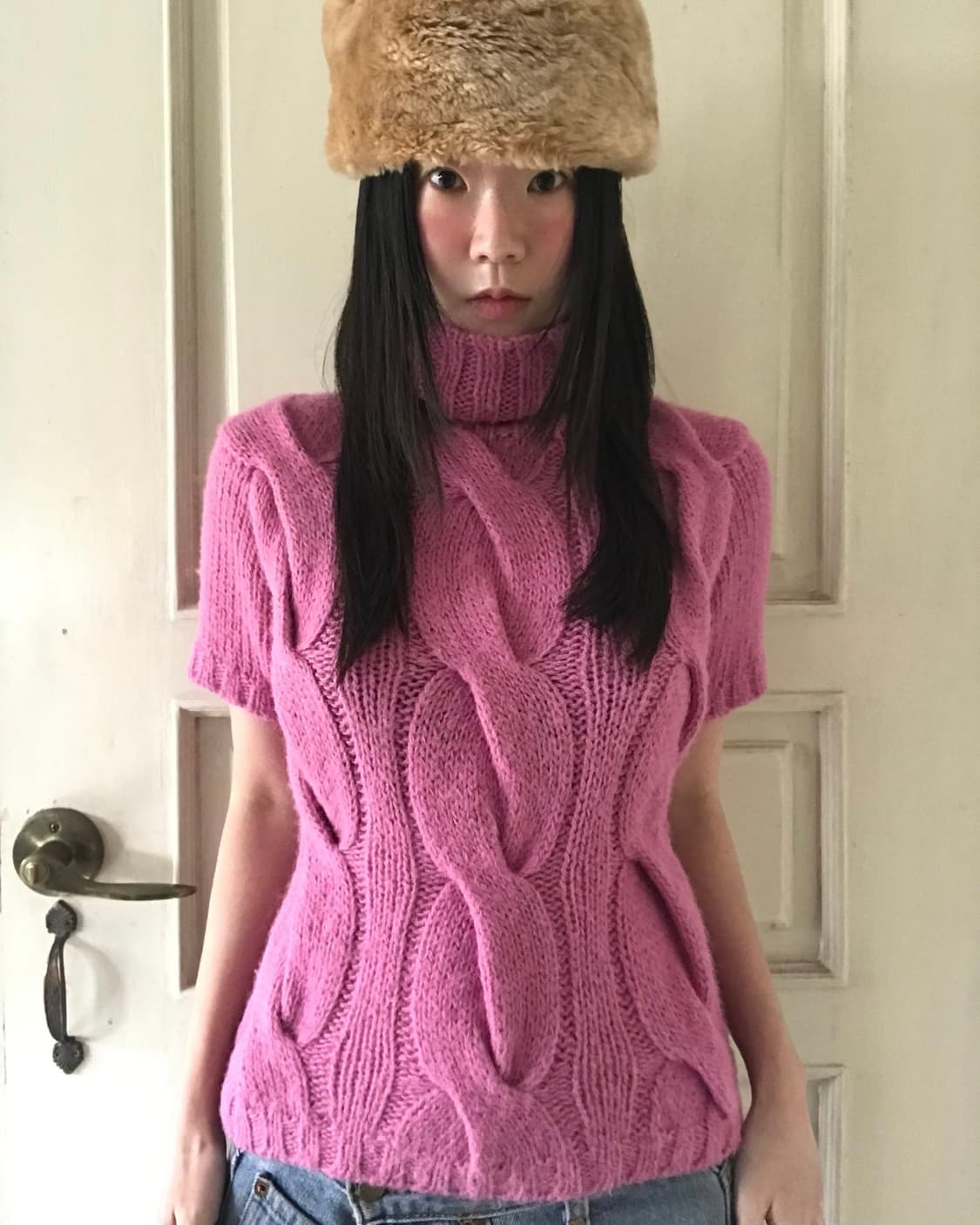vintage pink turtle neck knit 상품이미지2