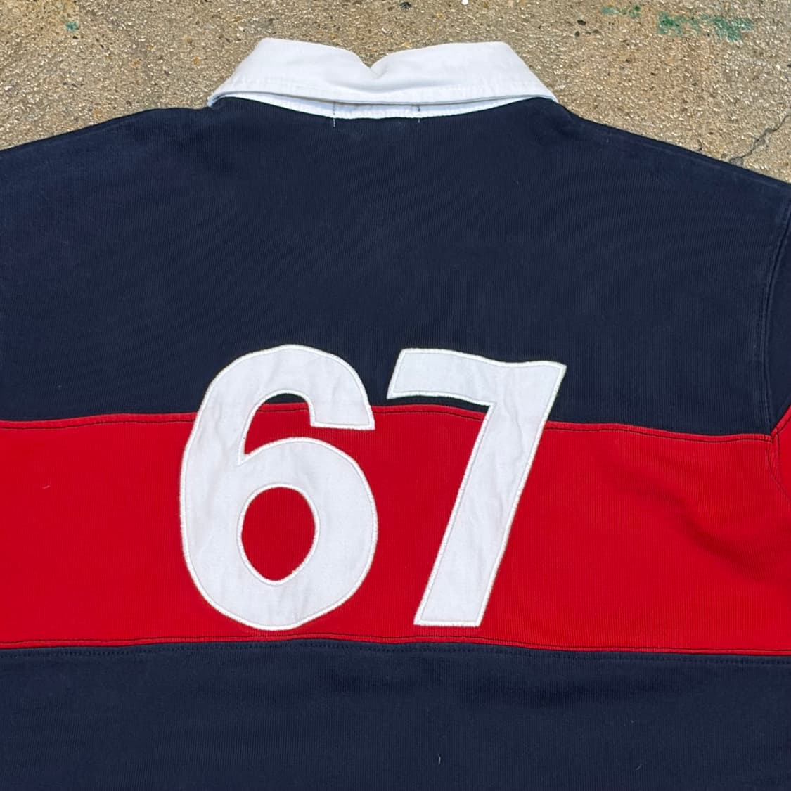 00s USA 빈티지 폴로랄프로렌 67 스트라이프 럭비티 카라티 상품이미지8