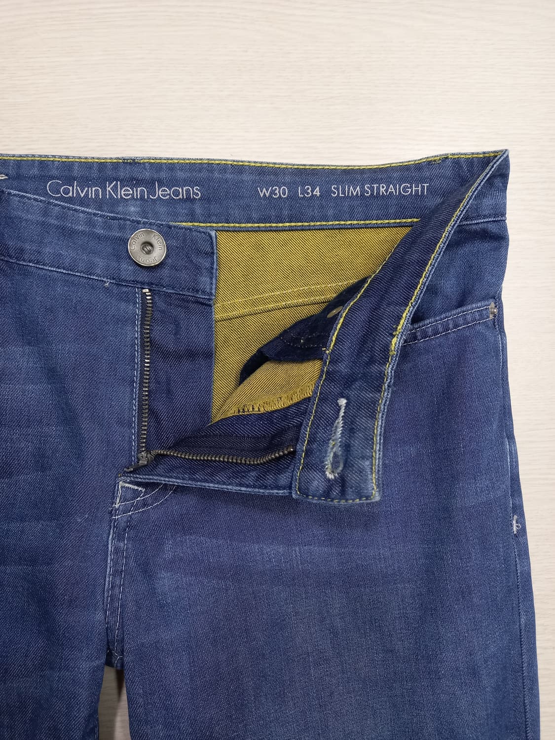 30 Calvin Klein 약골반 워싱 스판 슬림일자진 30-157 상품이미지7