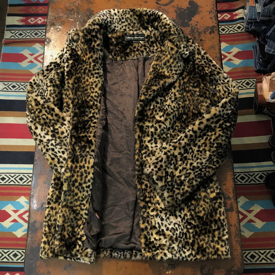 VTG 빈티지 레오파드 패턴 하프 코트 자켓 여성 프리사이즈  상품이미지4