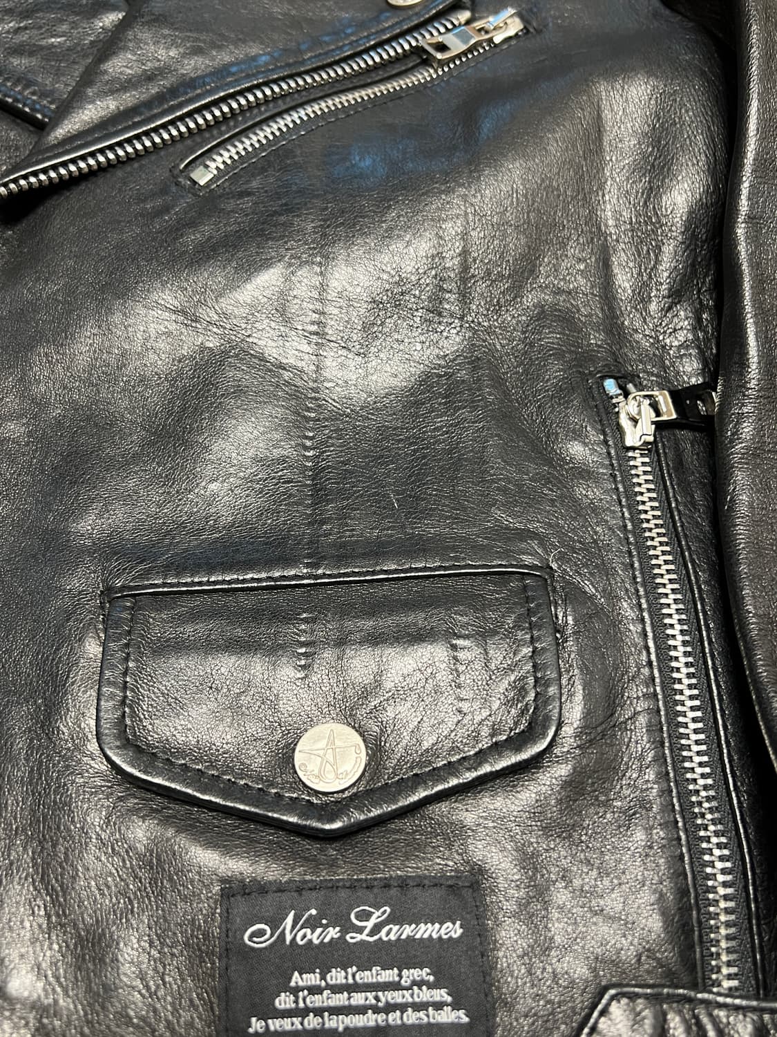 느와르라르메스 블랙라벨 여성 라이더 가죽자켓 55 상품이미지7