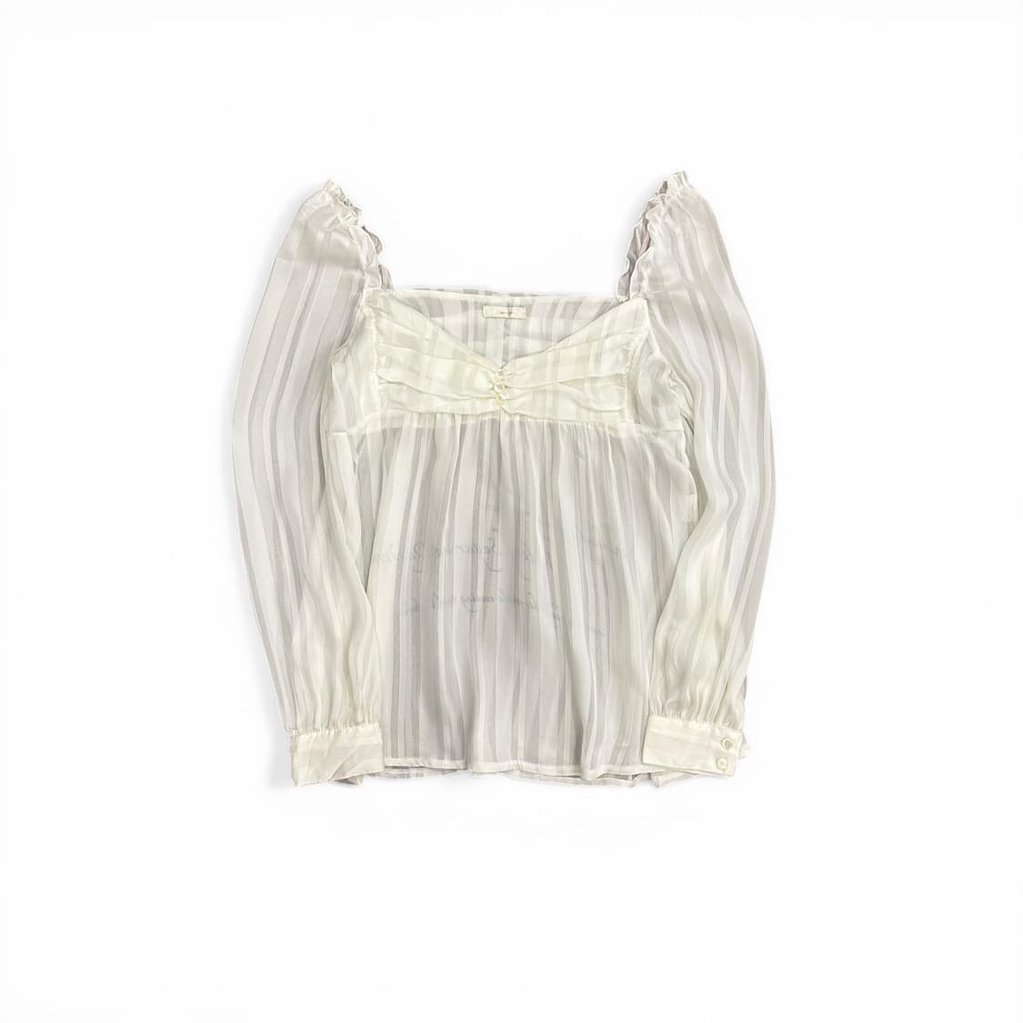 Back Lettering See Through Blouse 상품이미지1