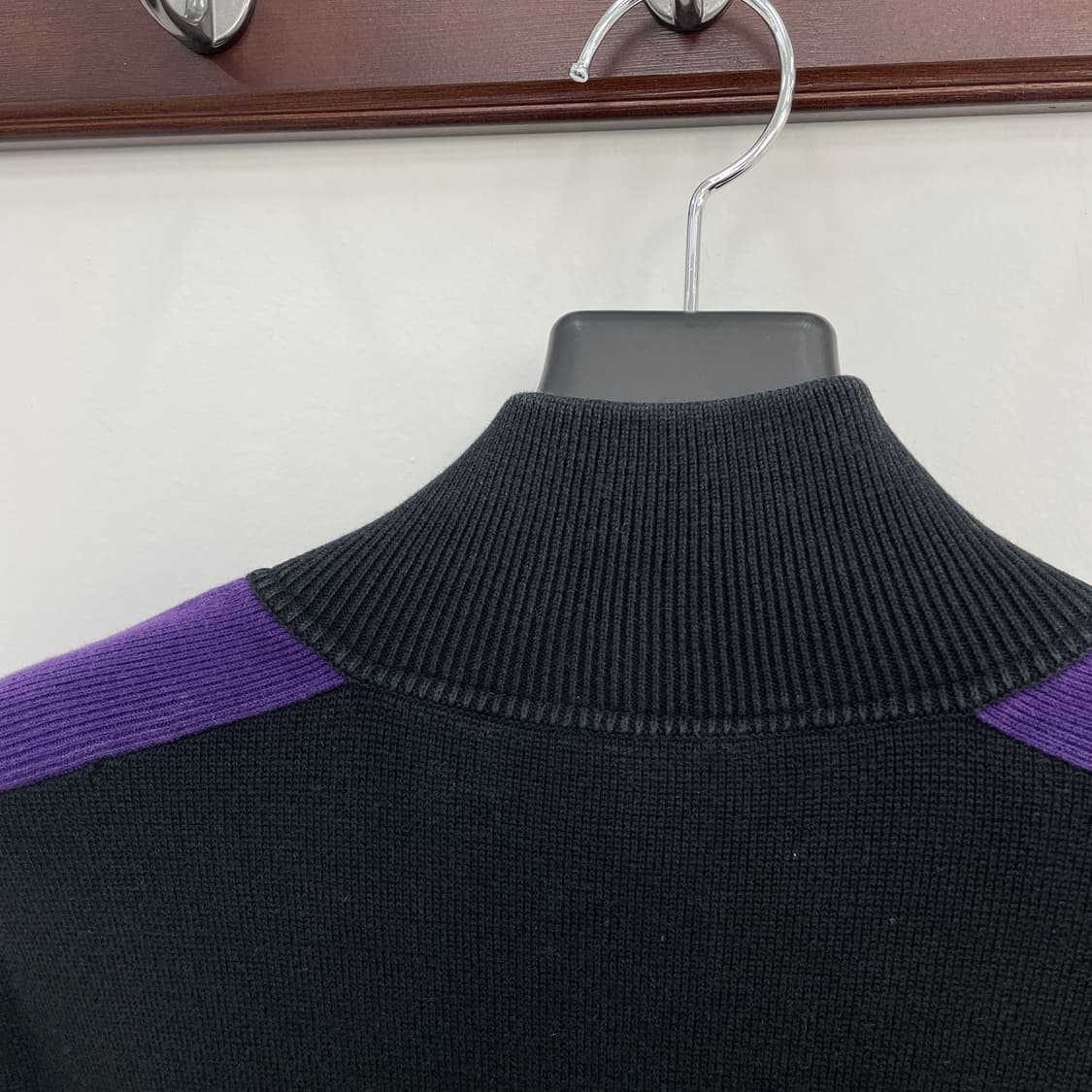 폴로 랄프로렌 블랙 퍼플 라인 하프넥 코튼 니트 상품이미지5