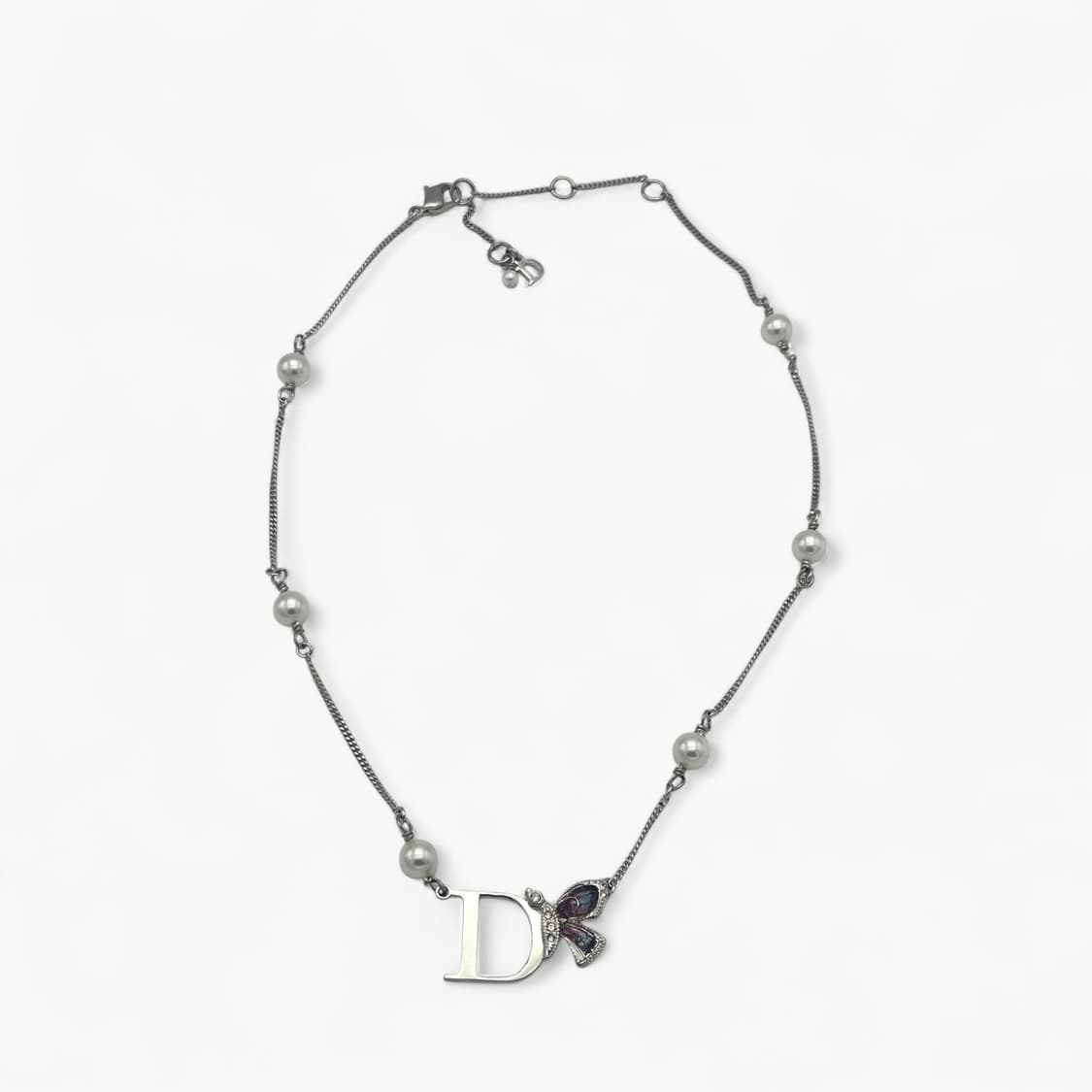 디올 D이니셜 나비 진주 체인 목걸이 상품이미지5