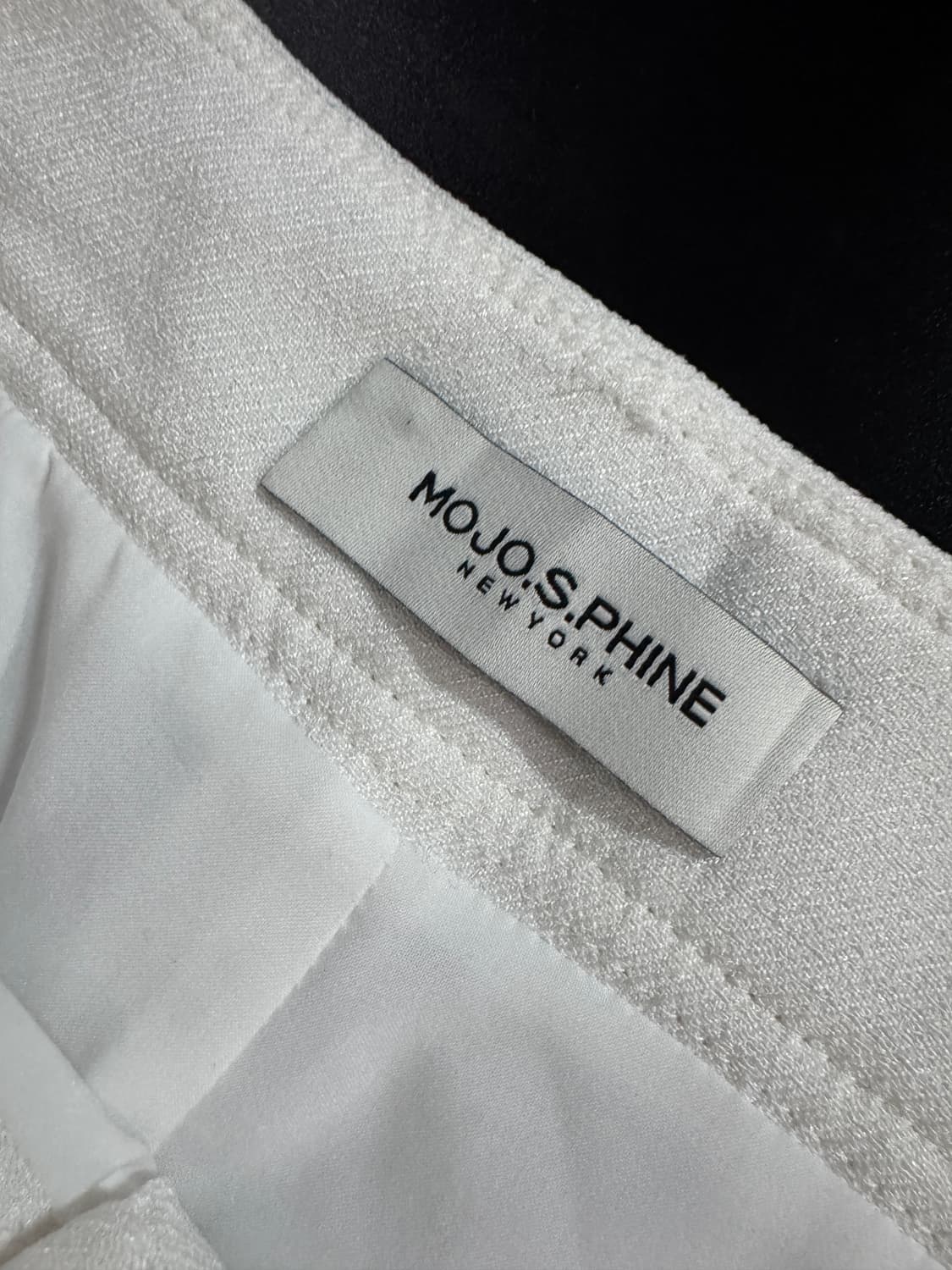 여성 모조에스핀 21년도 폴리 화이트 와이드팬츠 30.7인치 상품이미지3