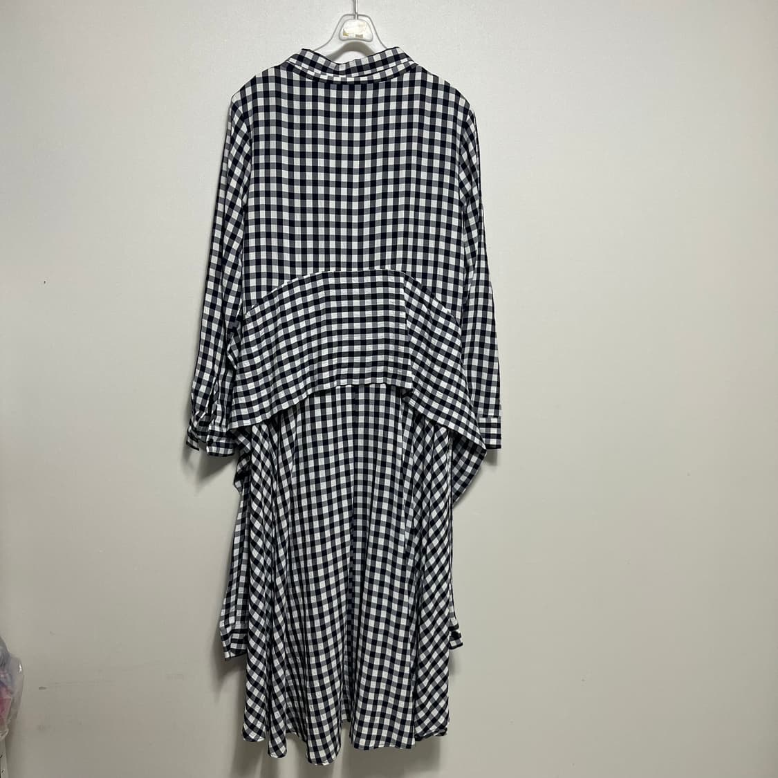 maje 마쥬 블랙 깅엄체크 롱 원피스 2사이즈 상품이미지6