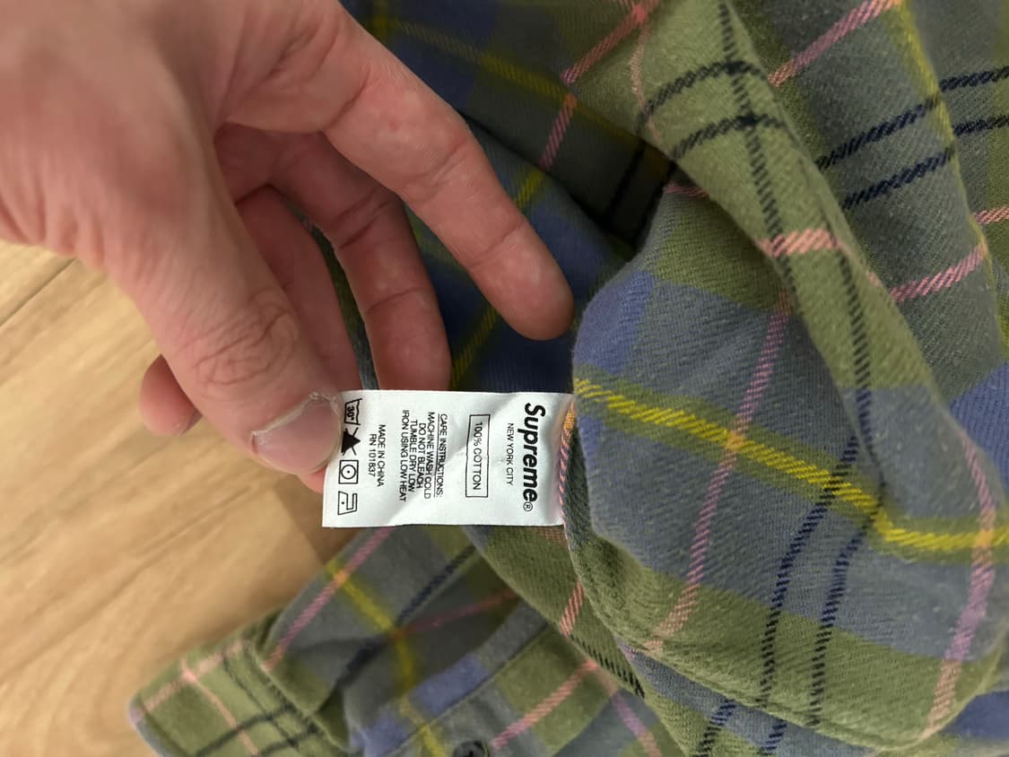 슈프림 18SS 타탄 플란넬 셔츠 올리브 상품이미지4