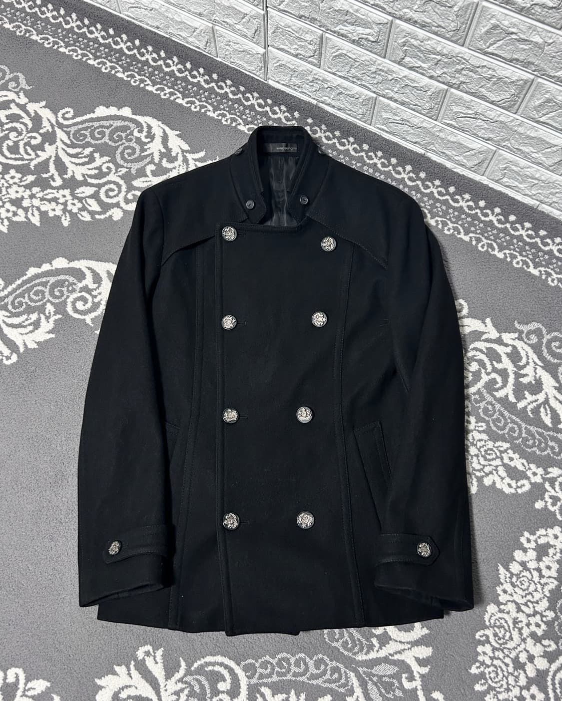 우영미 나폴레옹 버튼 탈부착 카라 코트 상품이미지2