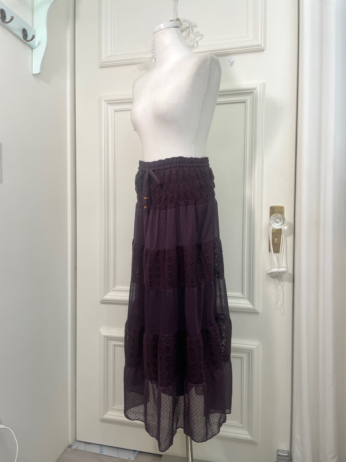 purple lace dot bow banding opc&skirt 상품이미지7
