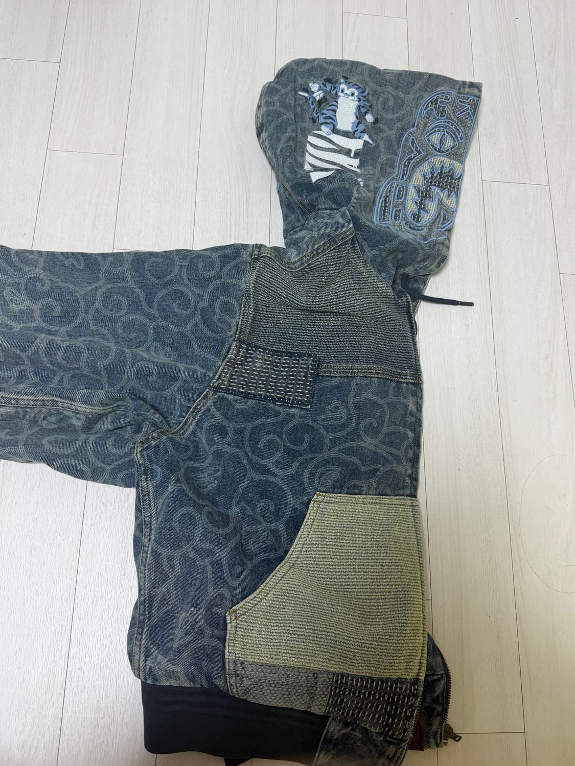 베이프 클라우드 카모 자카드 업사이클 액티브 자켓 네이비 상품이미지4