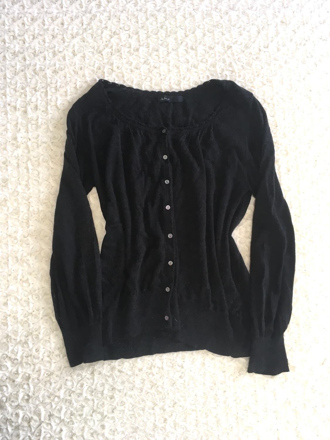 Set) 블랙 프릴 가디건 + 스트라이프 레이스 나시 상품이미지8