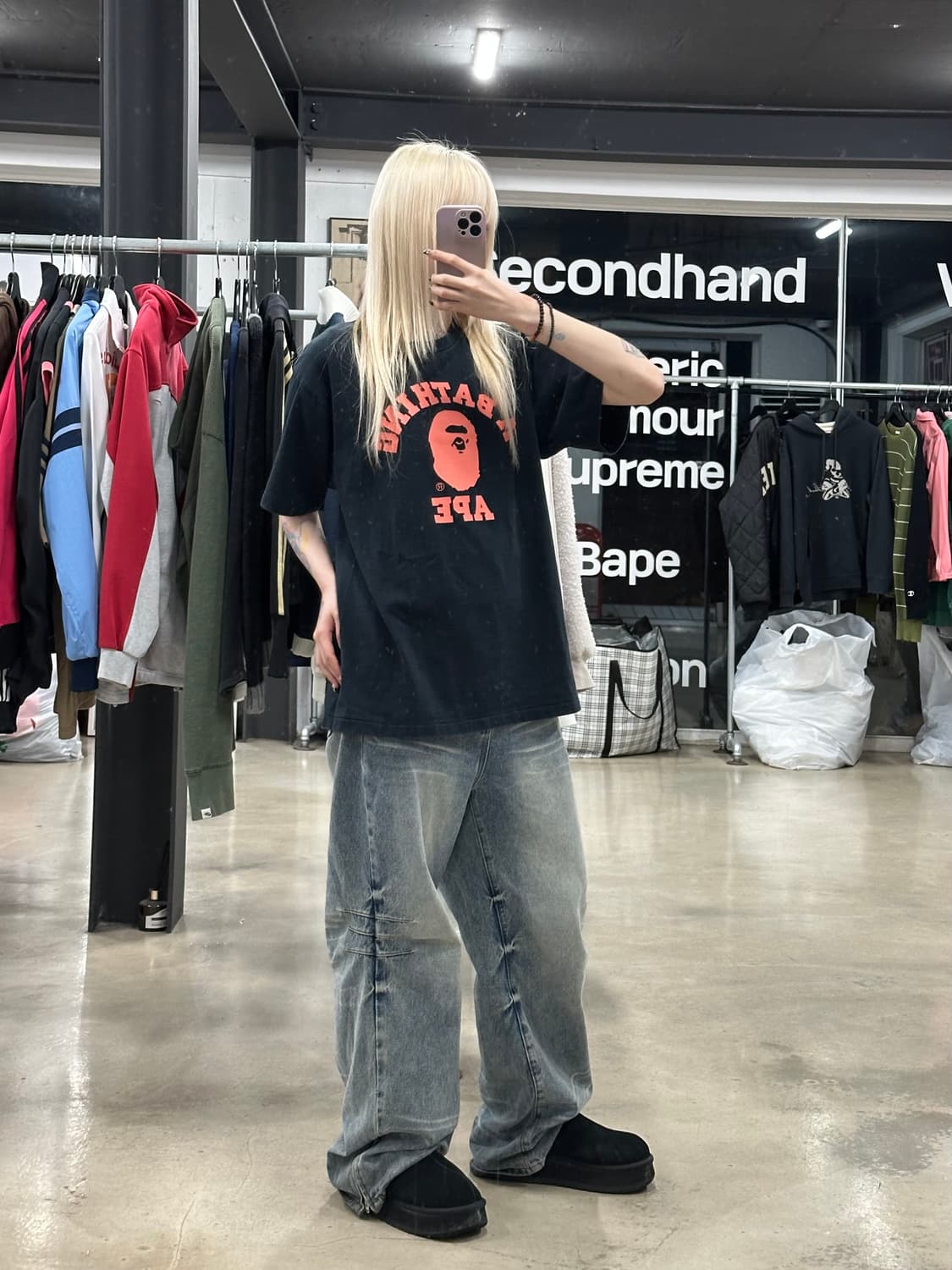 90‘s 베이프 OG 컬리지 반팔 사루티 상품이미지2