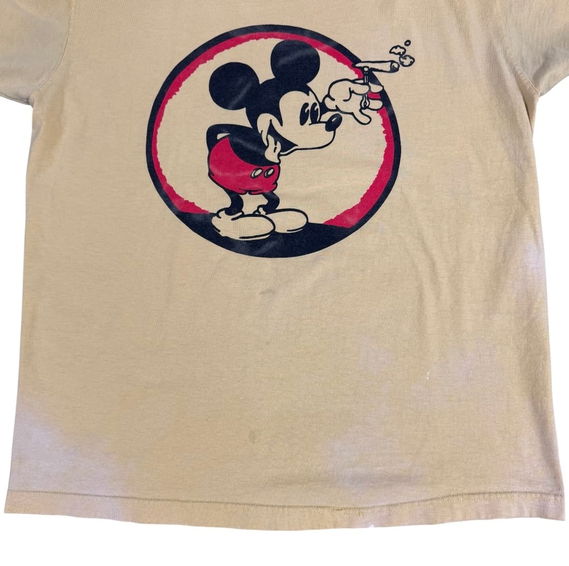 빈티지 90s Mickey Smoking 미키 스모킹 페이드 티셔츠 상품이미지4