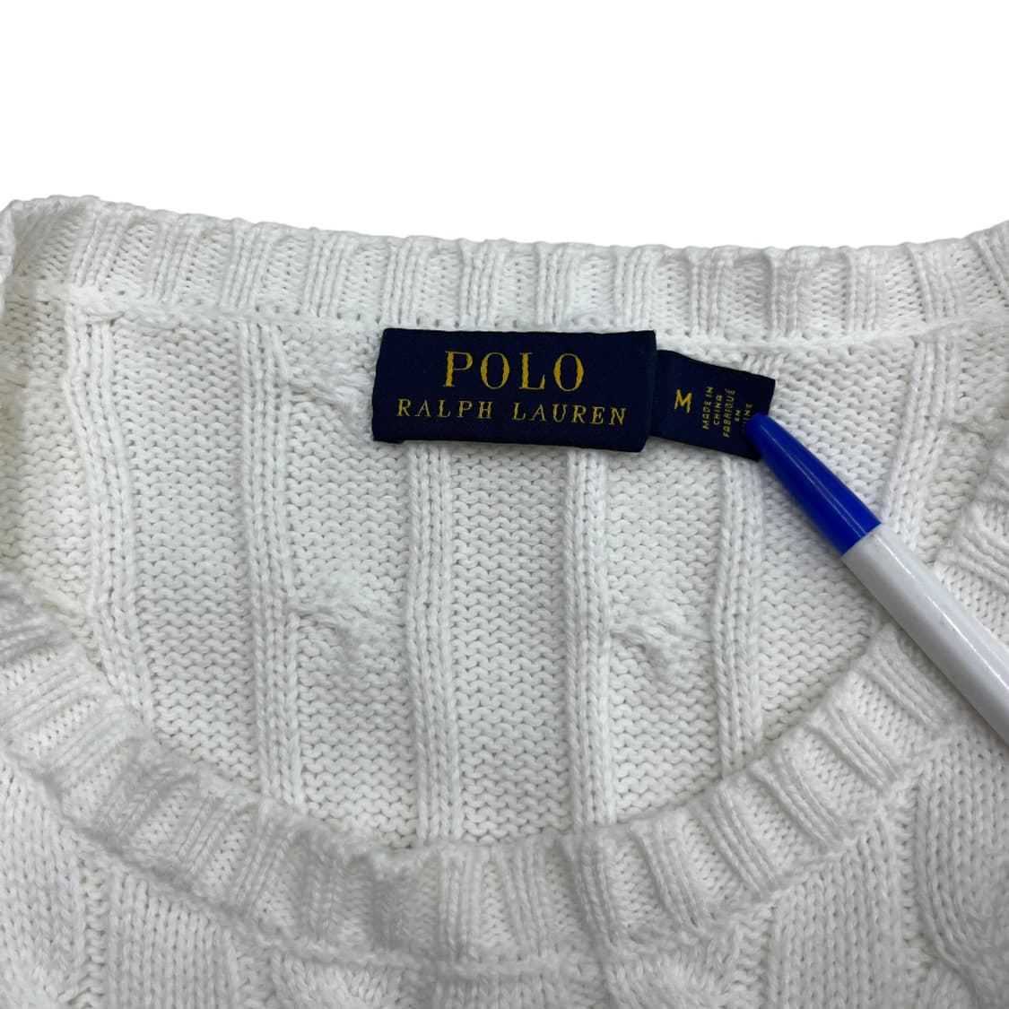 폴로 랄프로렌 네이비포니 화이트 꽈배기 니트 M 상품이미지6