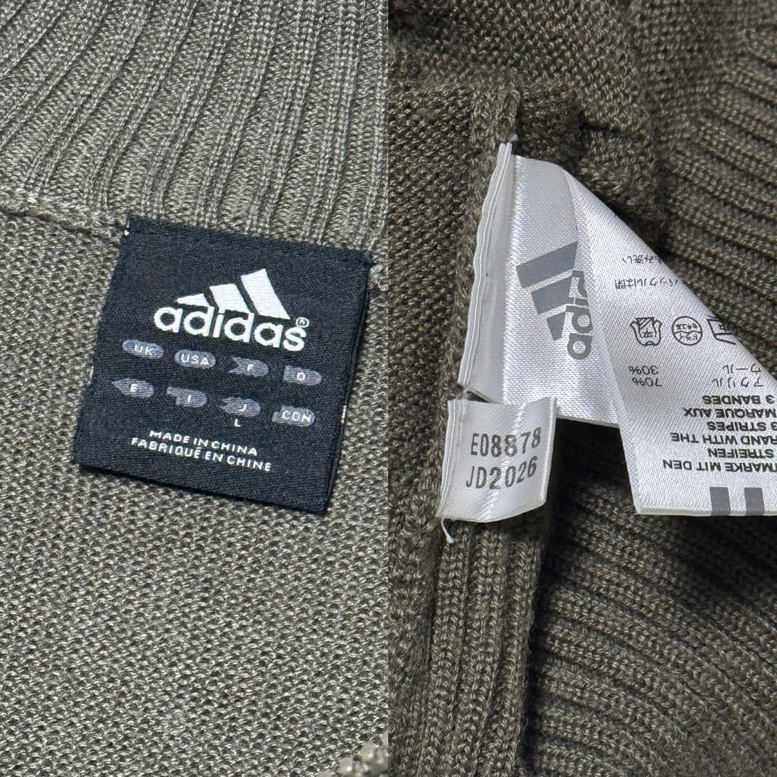 아디다스 일본 카키 니트집업 상품이미지8