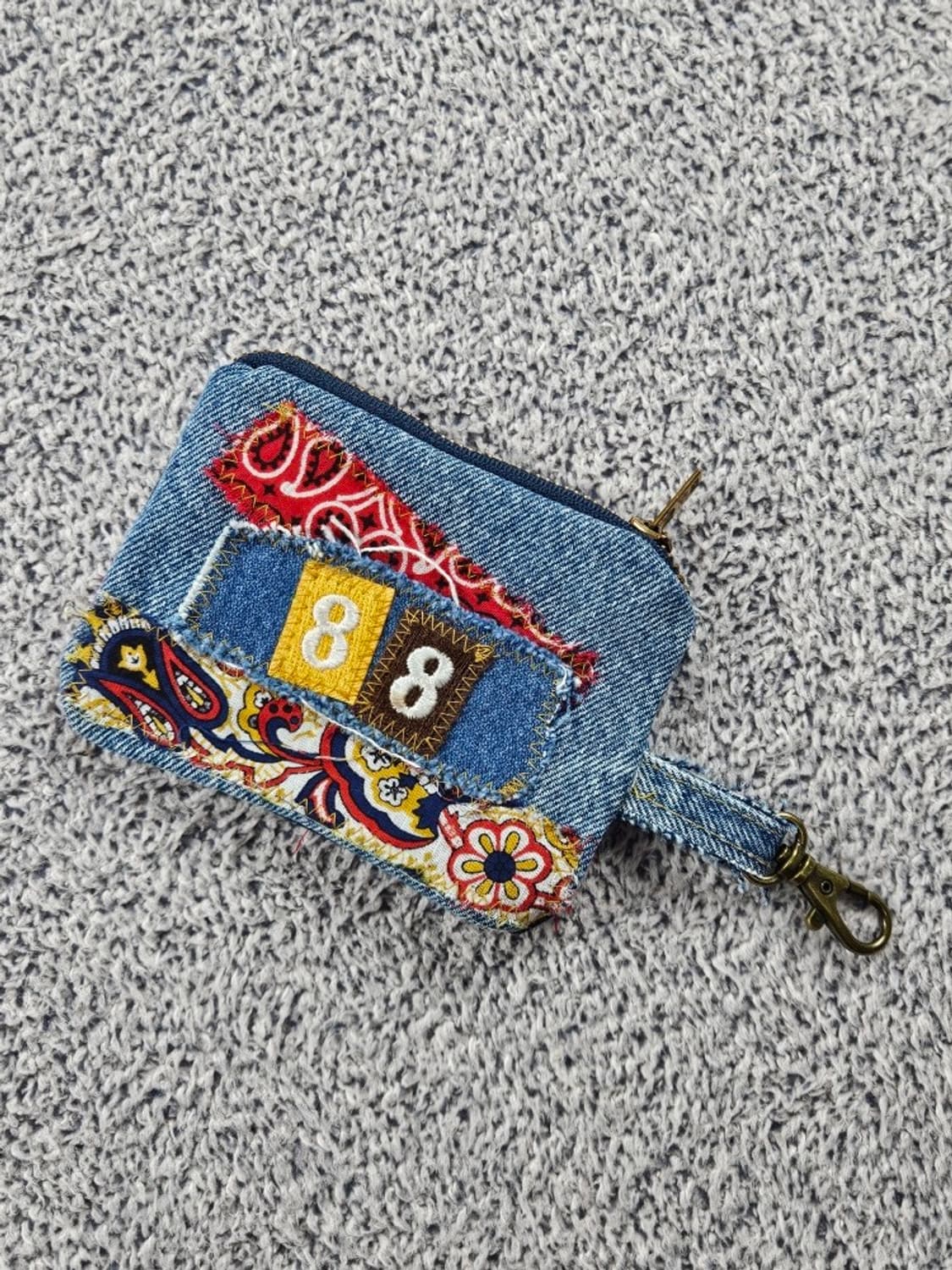 핸드메이드 리워크 커스텀 패치드 키링 월렛 ( 13X10 )/ 10730 상품이미지2