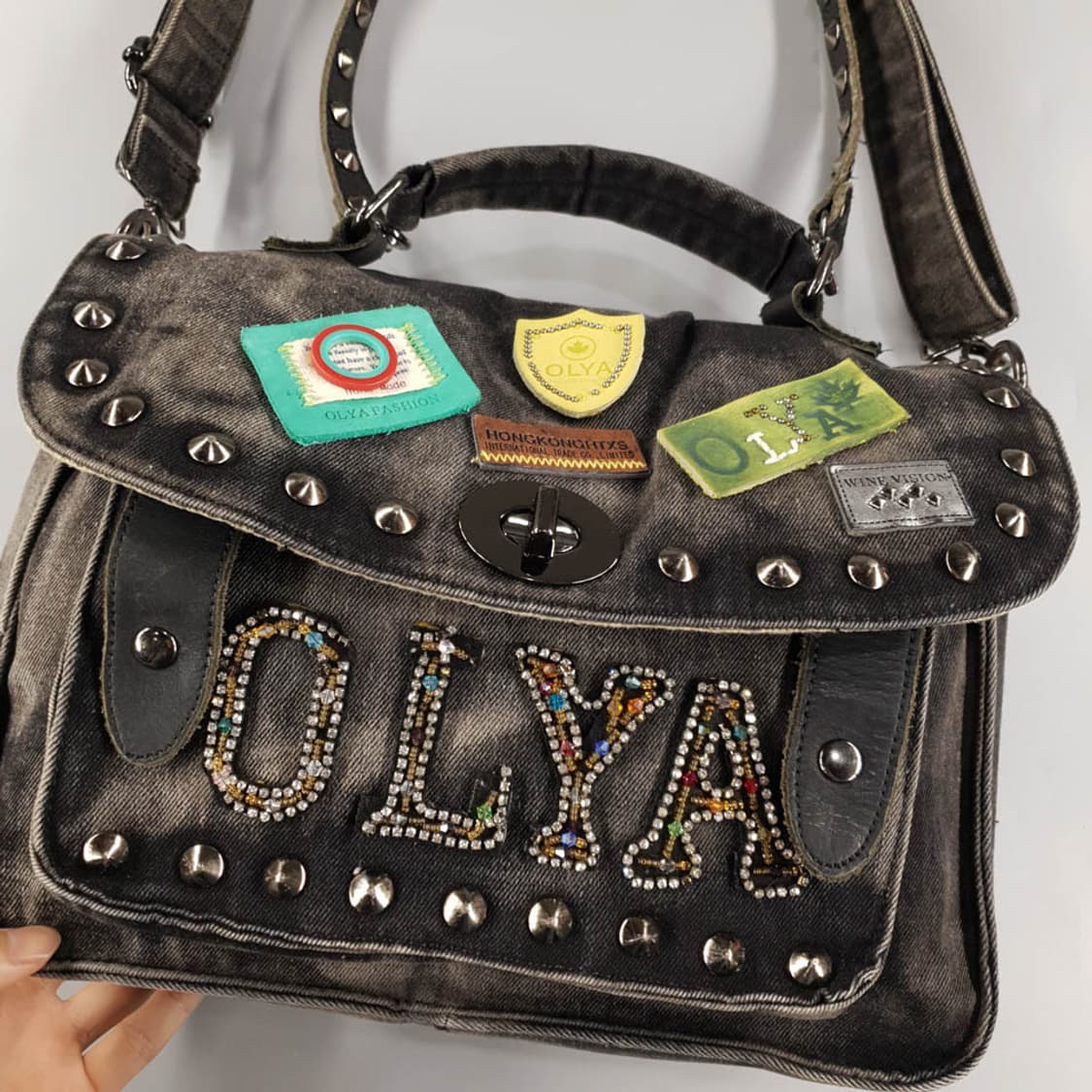 OLYA FASHION 흑청 스터드 Y2K 펑키 락시크 상품이미지2