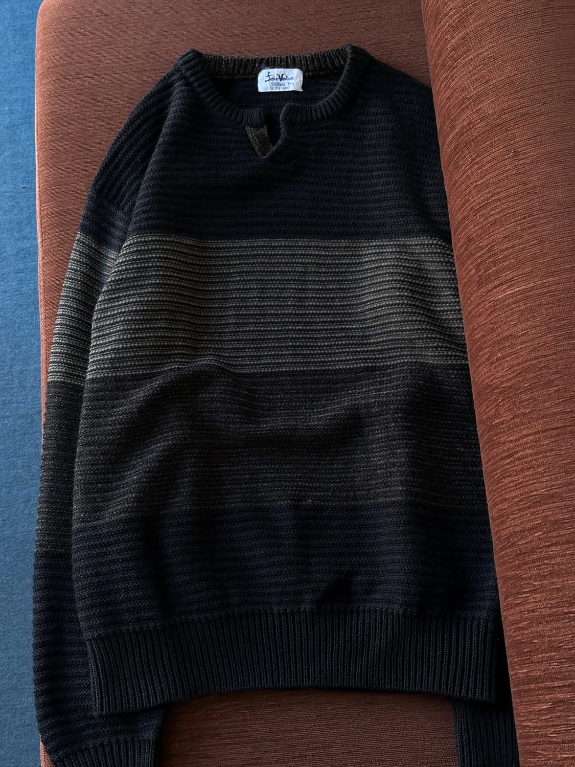 Wool acrylic fabric design neck knit P/O 상품이미지9