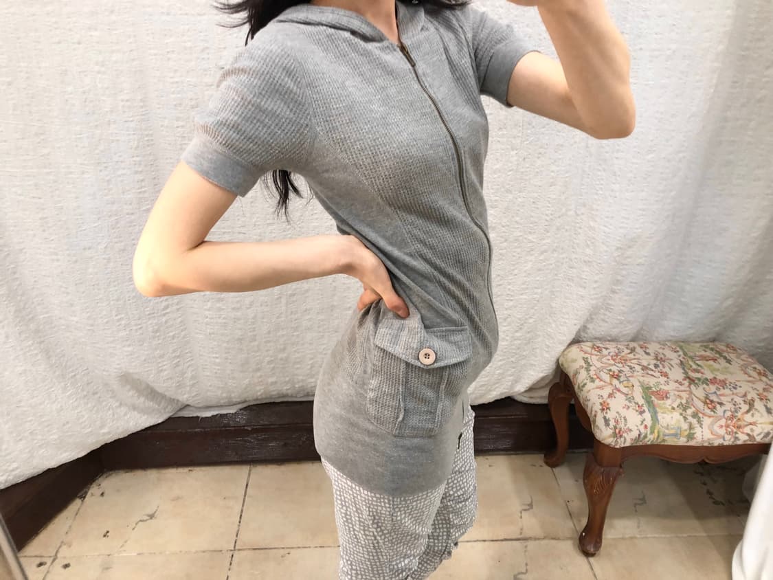 Gray waffle hoodie ops 상품이미지6