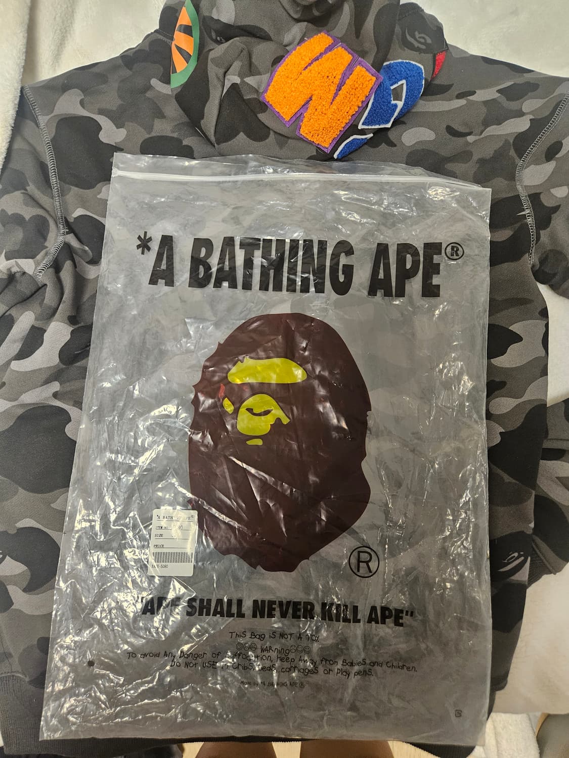 Grey bape hood zip up 상품이미지5