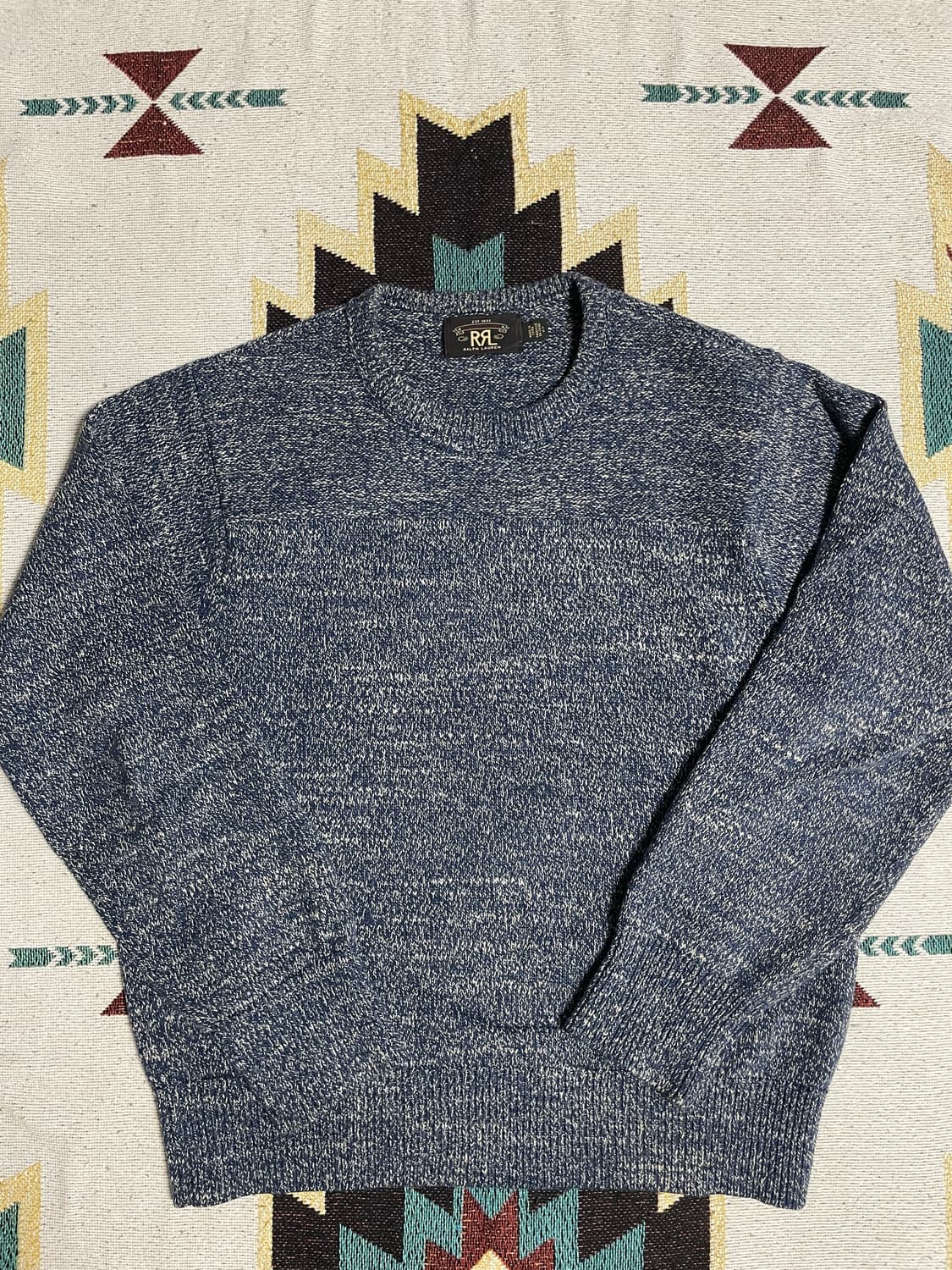 RRL 네이비 피셔맨 니트 스웨터(L) 상품이미지1