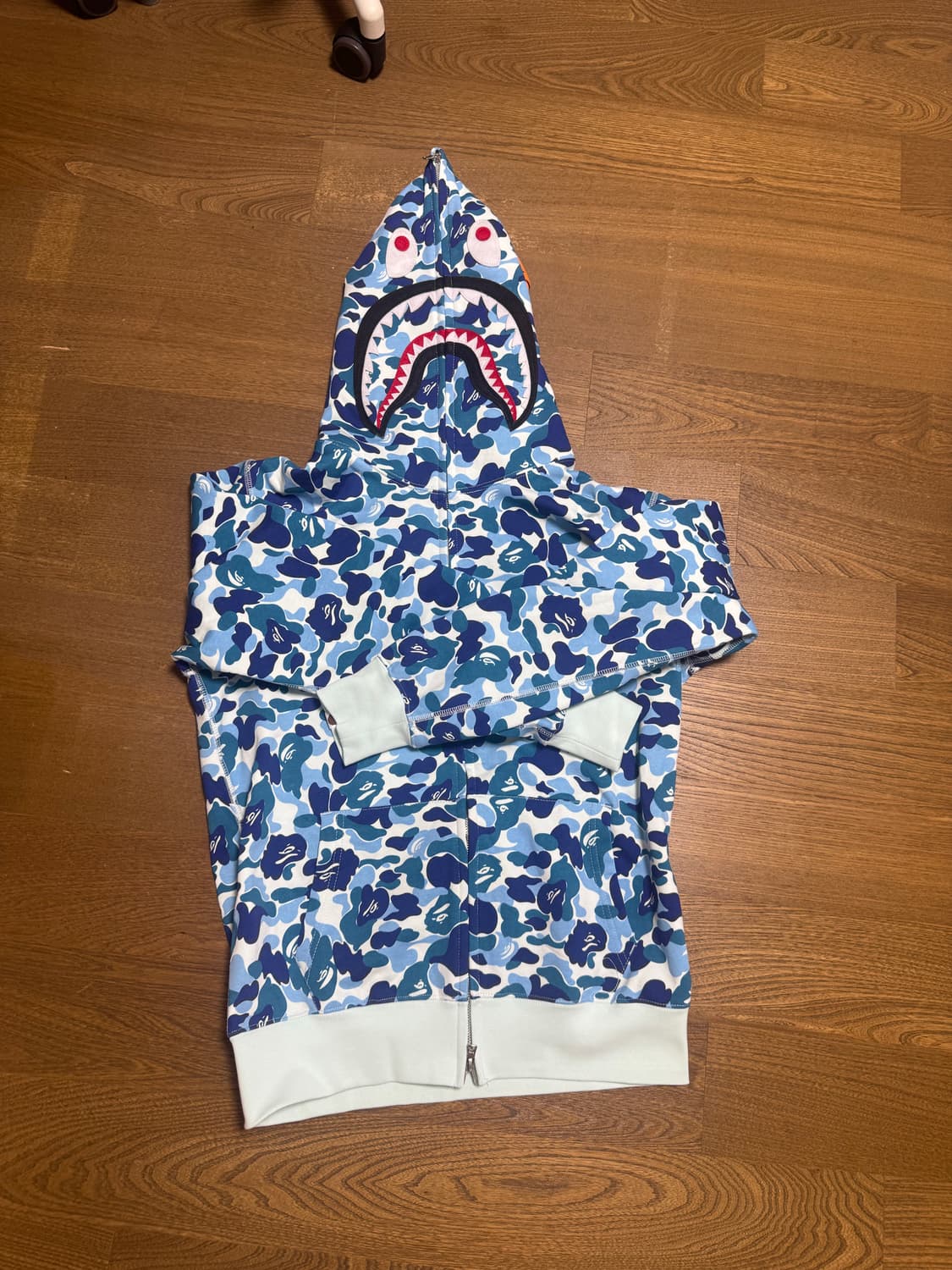 베이프 ABC 카모 샤크 풀 집 후드 블루 상품이미지1