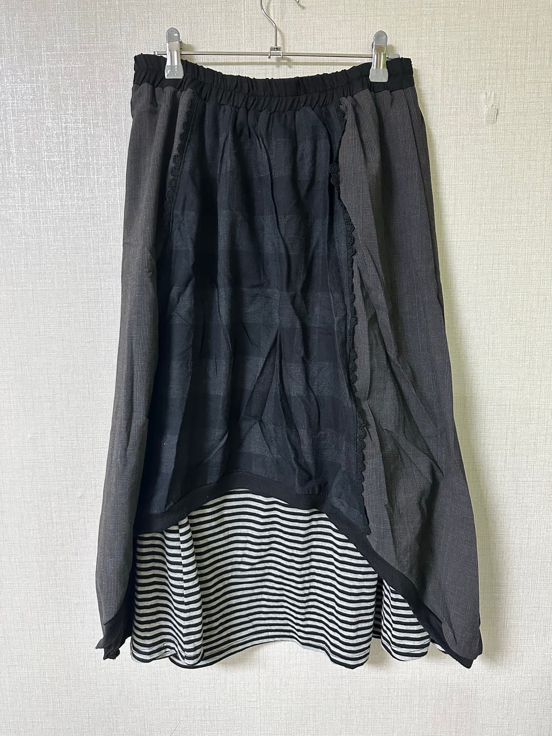 체크 레이어드벌룬핏 롱스커트 상품이미지3