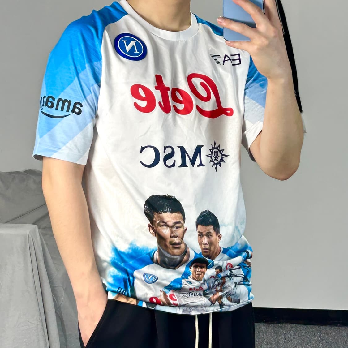 EA7 22-23 김민재 나폴리 페이스 게임 우승 기념 져지 XL  상품이미지1