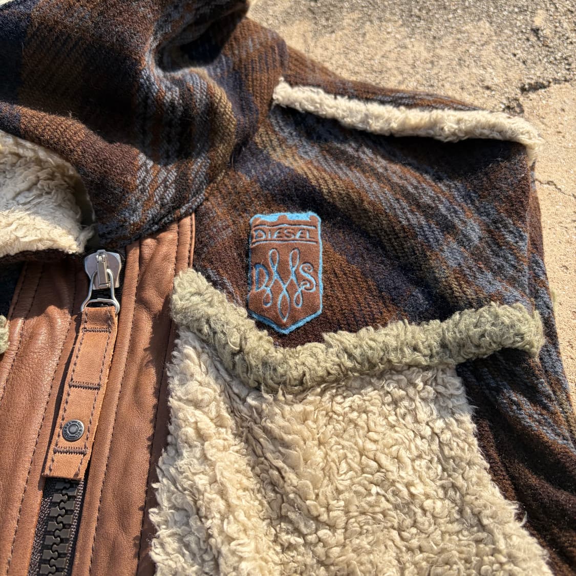 디젤 빈티지 쉐르파 울 베스트 L 상품이미지4