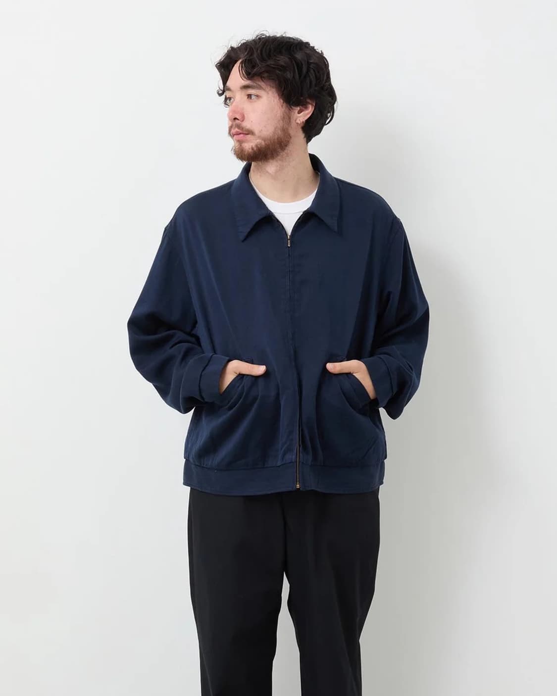 26SS A.presse 아프레쎄 워시드 실크 레이온 개버딘 자켓 네이비 상품이미지3