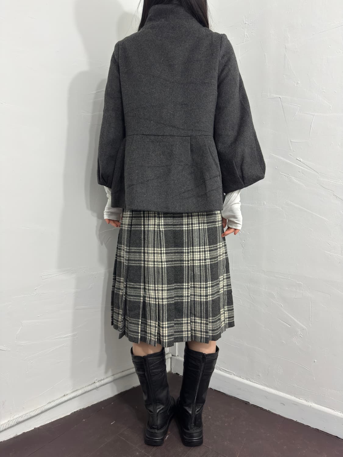 check midi wool skirt 상품이미지1