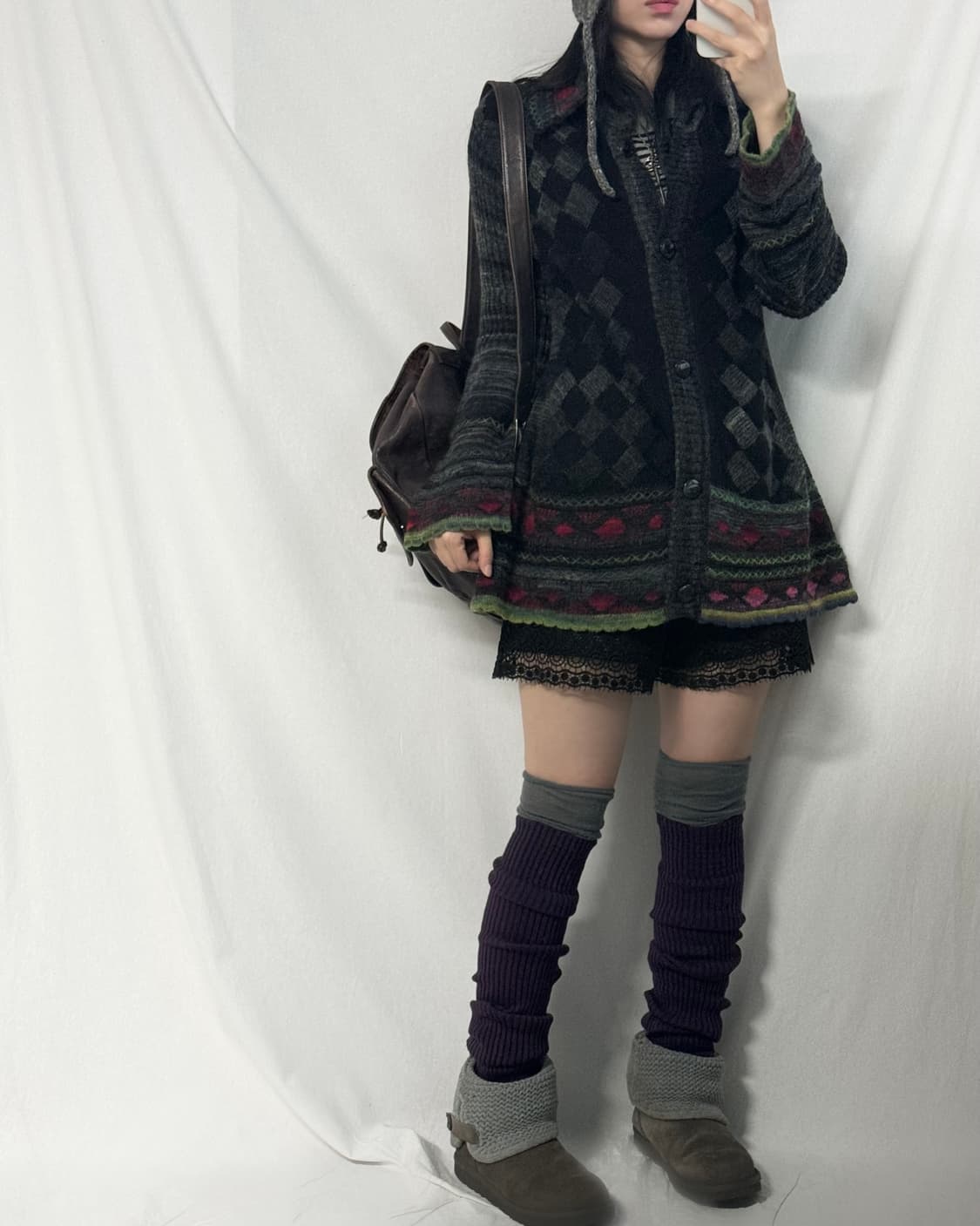 울 블렌디드 멀티 패턴/컬러 가디건 상품이미지4