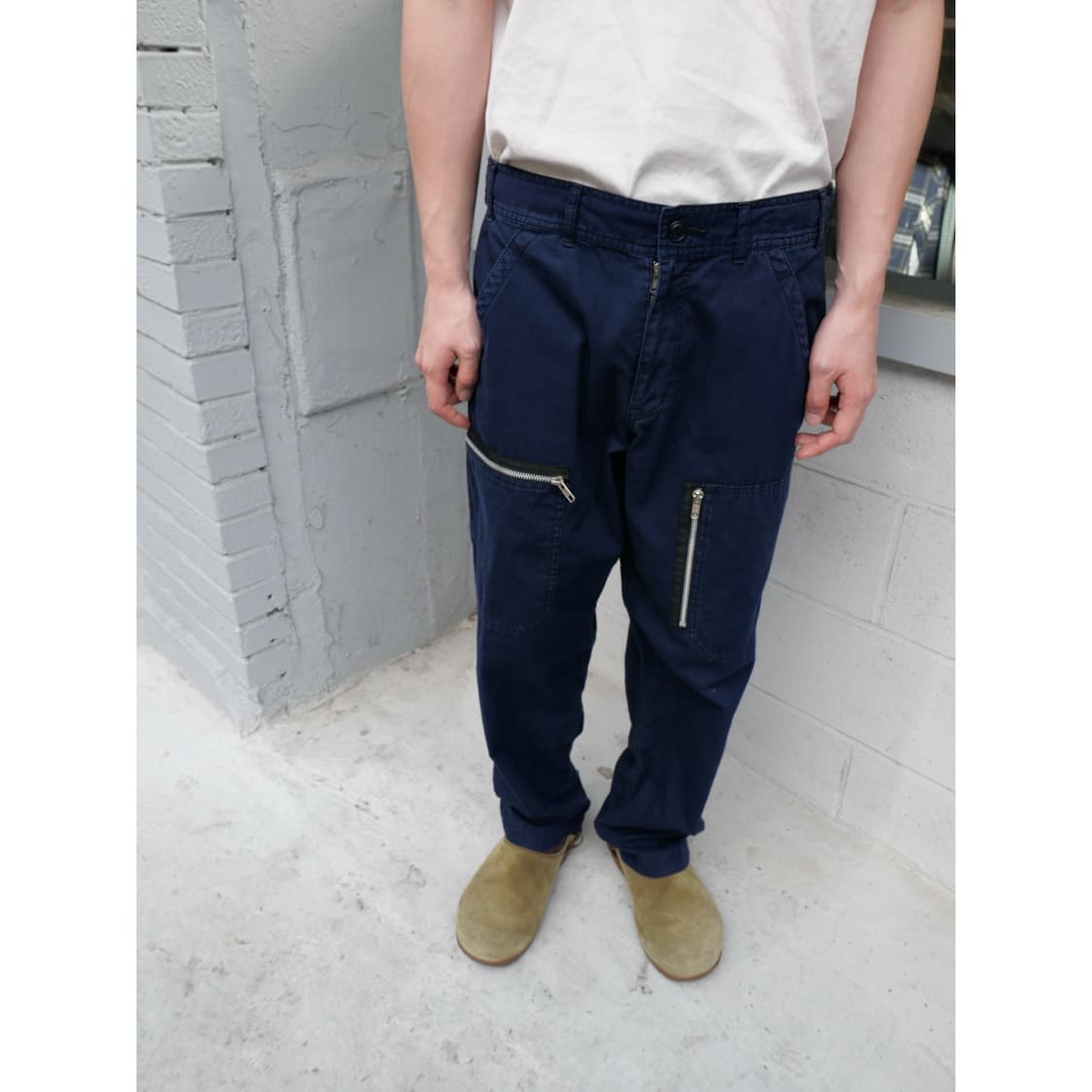 꼼데가르송 블랙 지퍼 디테일 코튼 팬츠 상품이미지1