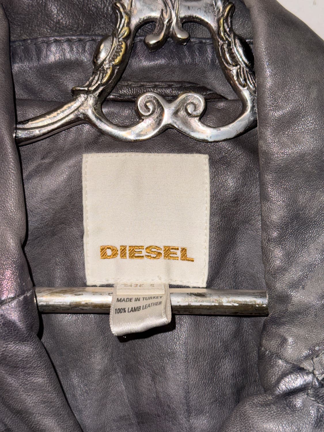 DIESEL aging gray lamb skin double jk 상품이미지6