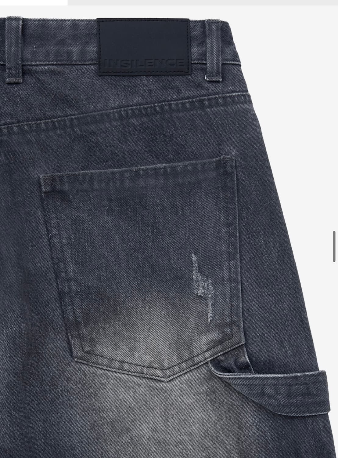 인사일런스 데미지 워시드 데님 팬츠 GREY L사이즈 상품이미지4