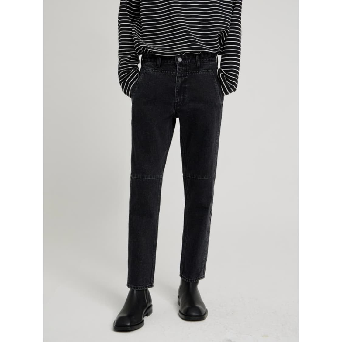 가먼트레이블 데님 팬츠 바이커진 청바지 상품이미지3