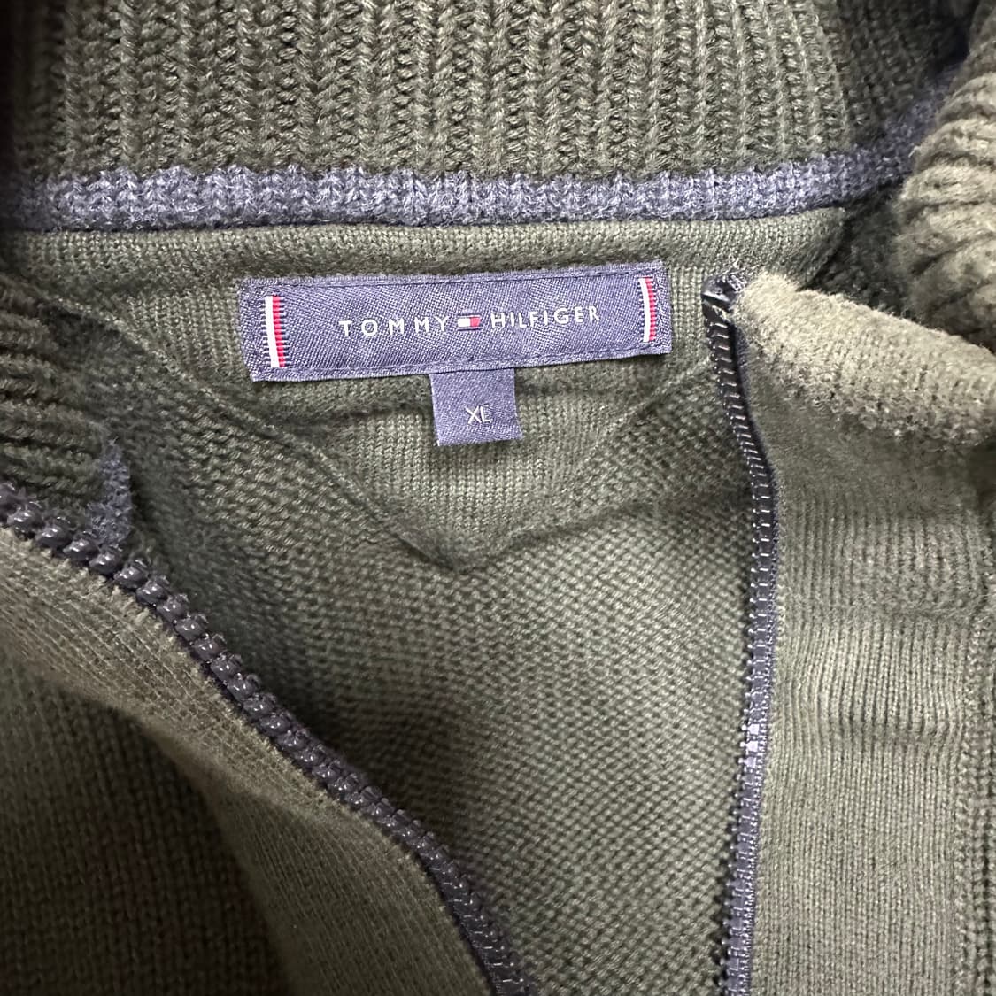 ✨ (바배) 타미 힐피거 카키 니트 집업  상품이미지3