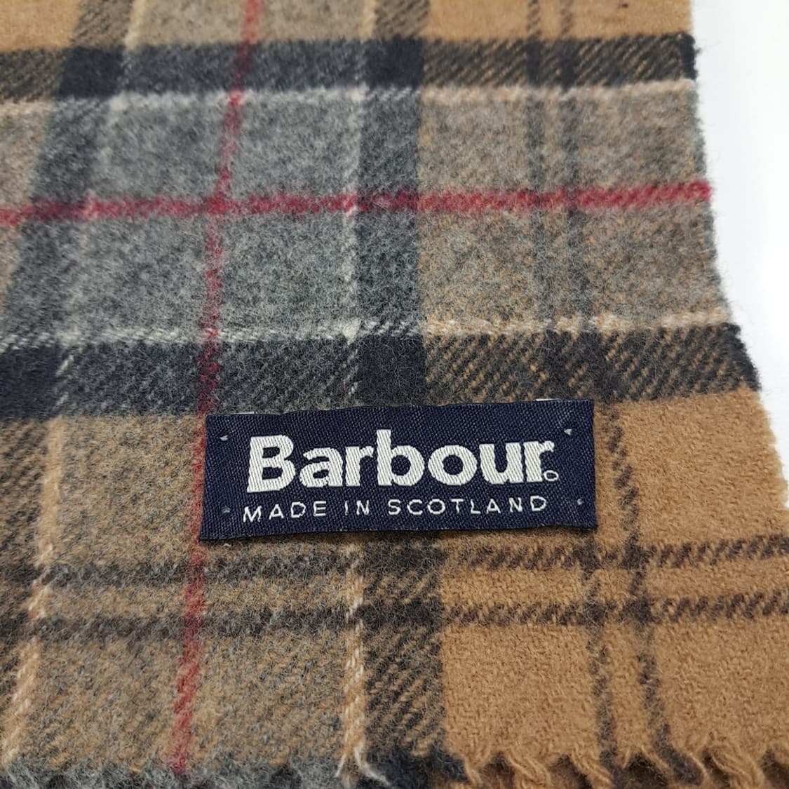 MX583 바버 90s 스코틀랜드판 울 하우스타탄 체크 머플러 목도리 상품이미지5
