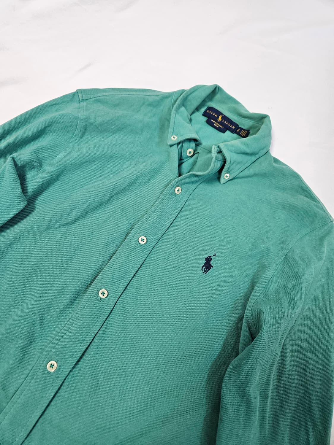 폴로 랄프로렌 신형 포니 코튼 스웻 셔츠 버튼 페더웨이트 메쉬 S 상품이미지2