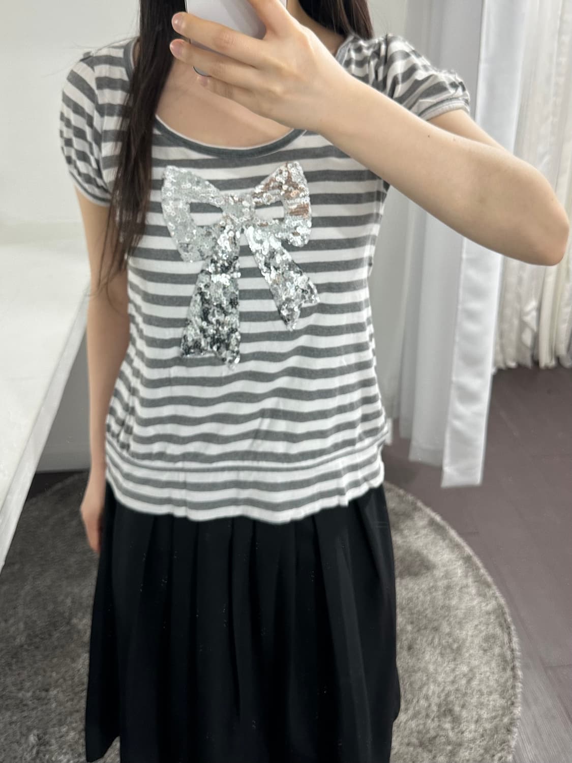 ribbon stripe top 상품이미지2