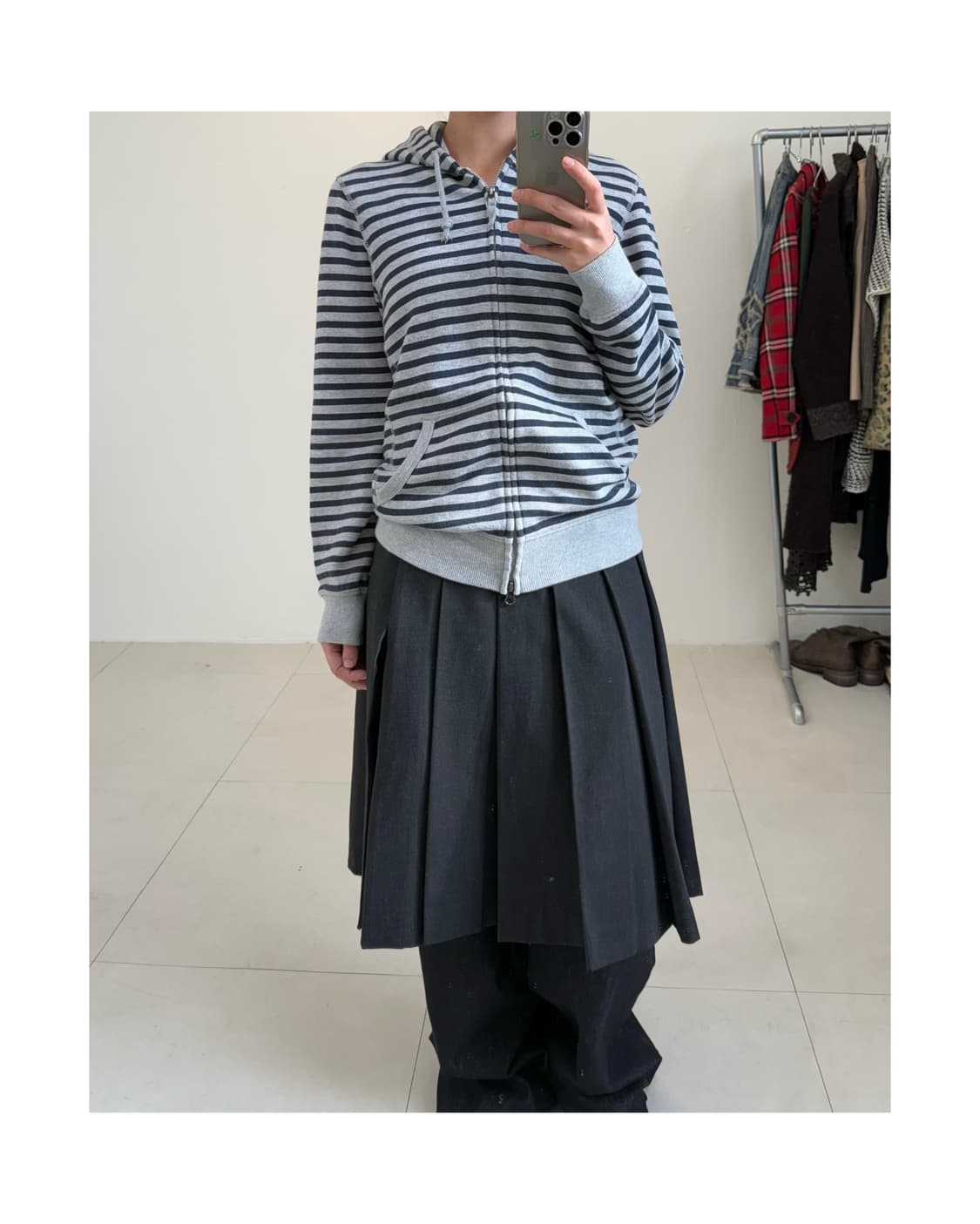 빈티지 스트라이프 후드집업 상품이미지5