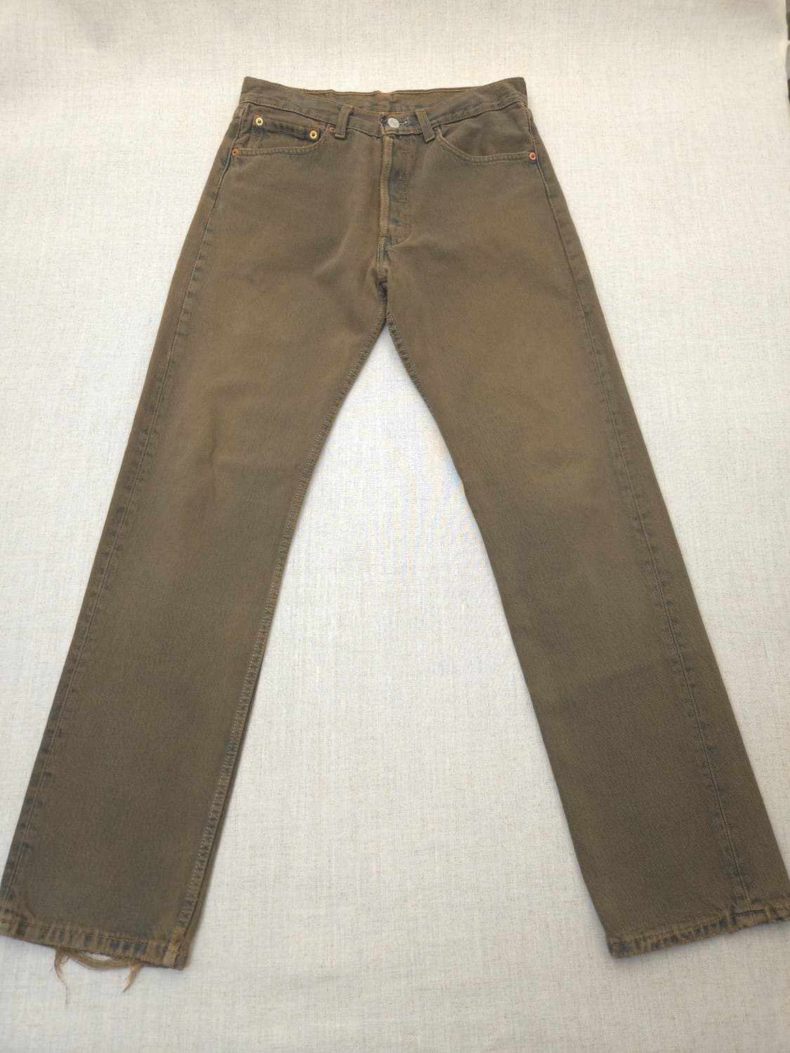 희귀 98년산 리바이스 501 영국 생산 브라운 컬러진 상품이미지1