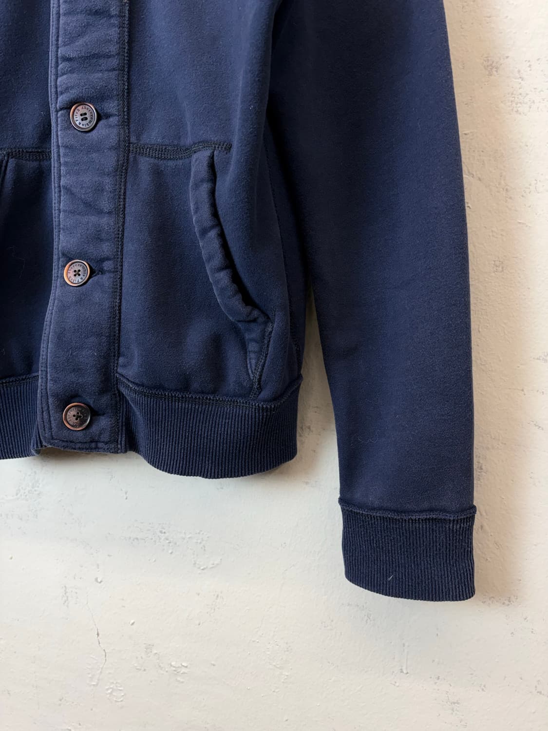 아베크롬비 빈티지 버튼 후드집업 네이비 상품이미지4