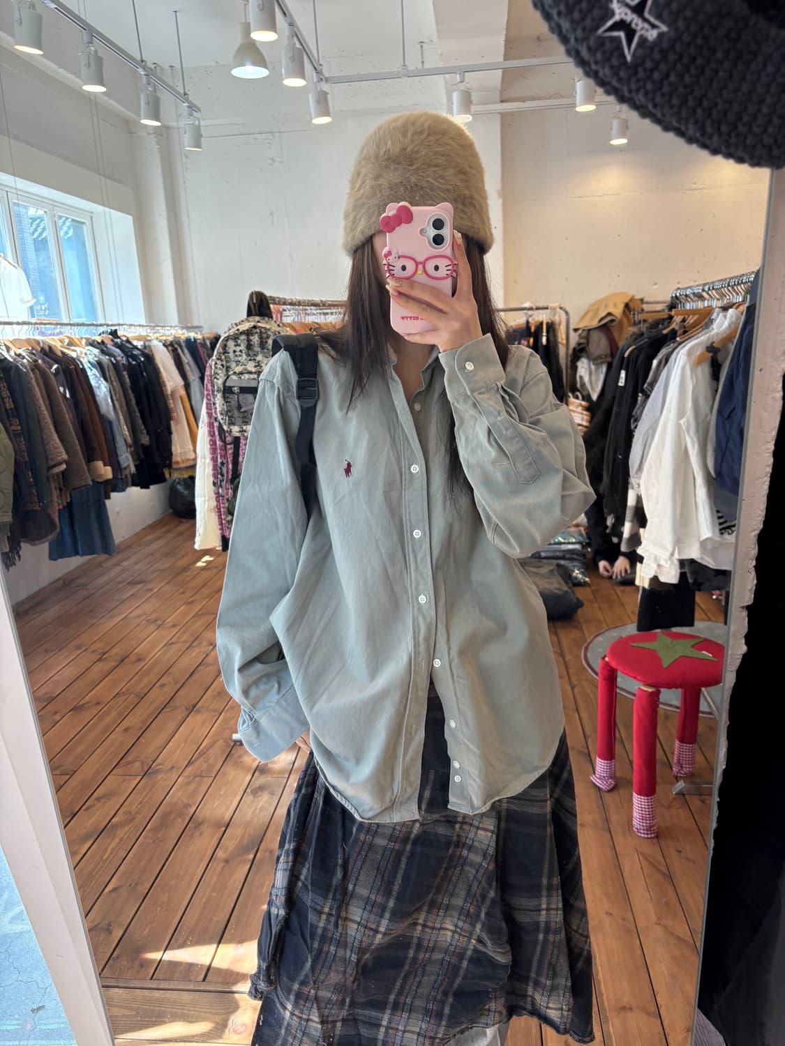 폴로 카키 루즈핏 셔츠 상품이미지1