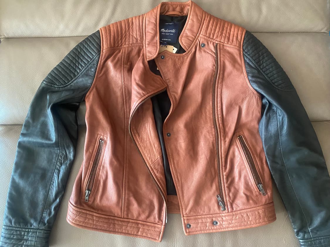 madewell two toned quilted 레더 자켓 상품이미지3