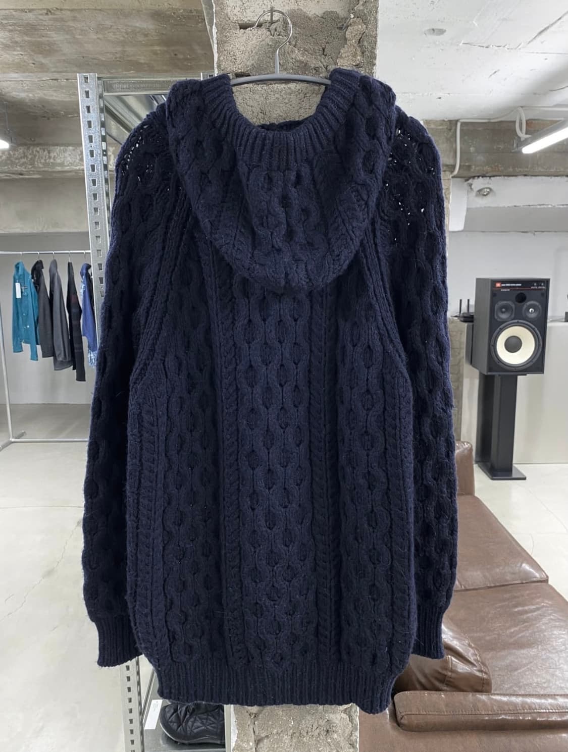 언유즈드 알파카 울 케이블 니트 후디 상품이미지2