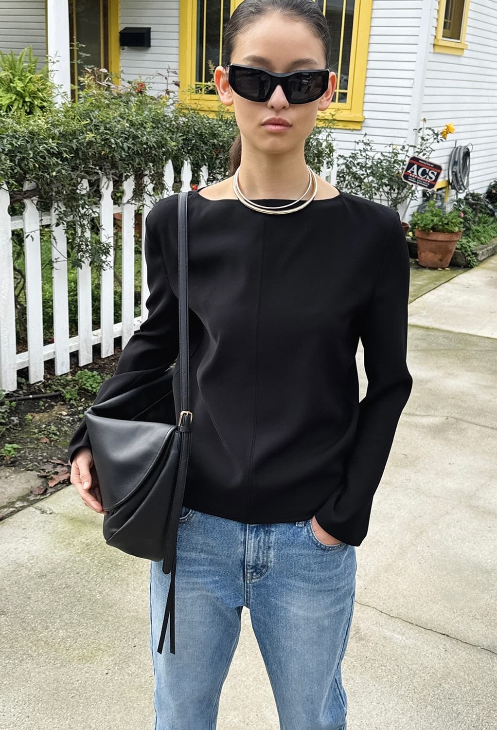 orr 오리지널 루 블라우스 블랙 상품이미지2