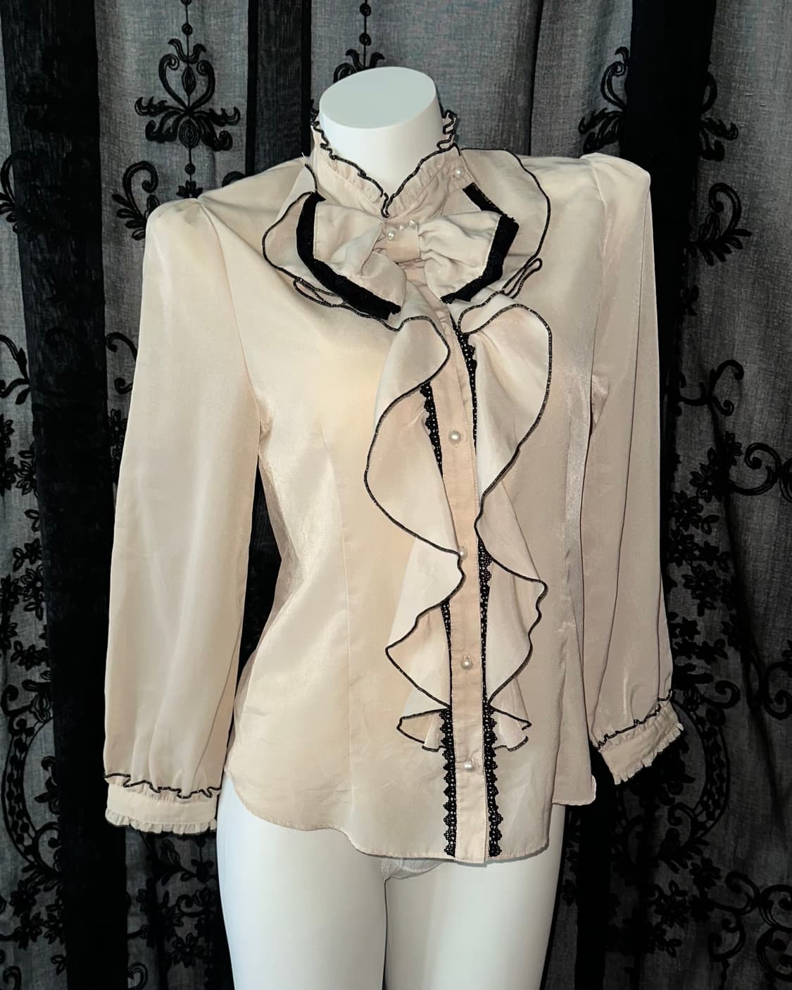 chiffon ribbon blouse 상품이미지1