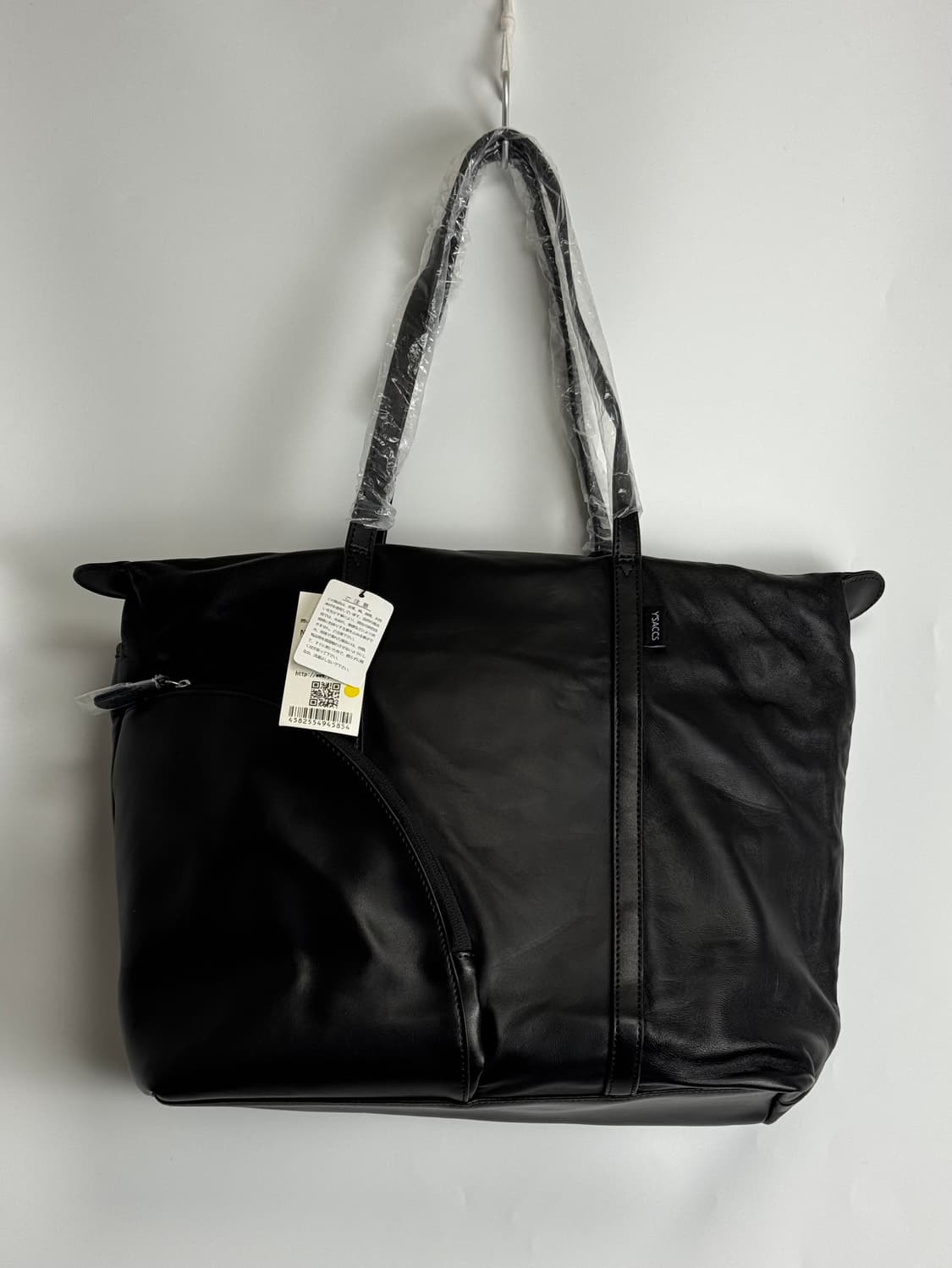 요지야마모토 여성용  Y'SACCS 블랙 레더 빅 토트백 숄더백 상품이미지1